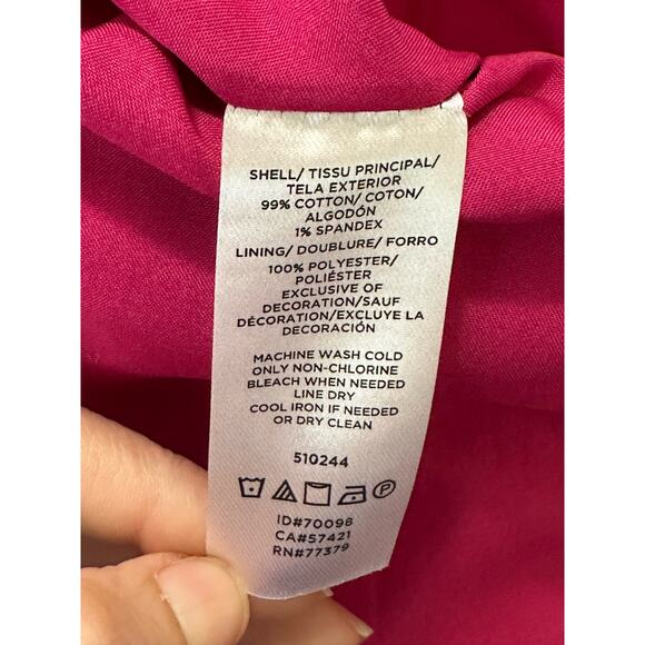 Ann Taylor fuchsia cotton pencil skirt size 0P - Picture 4 of 12